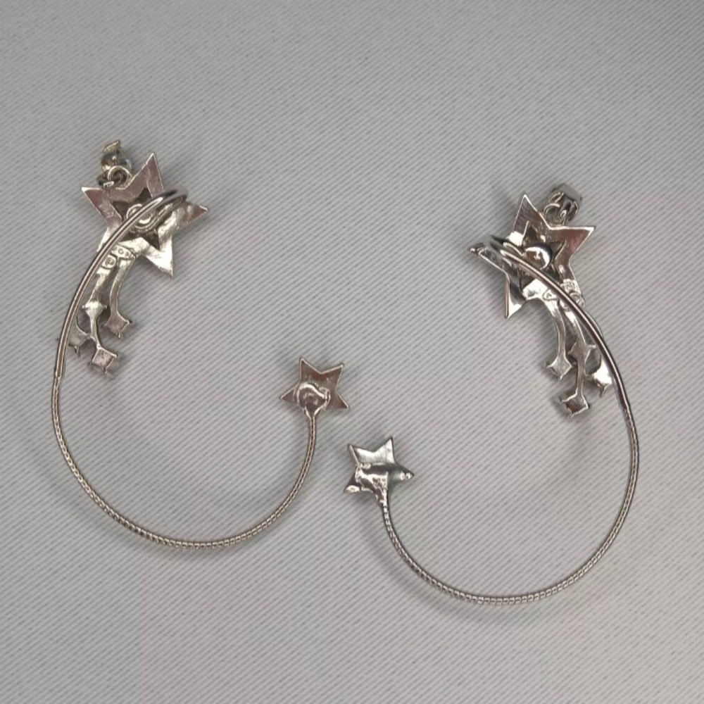 Avon Vintage Silver Star Crystal Ear Cuffs